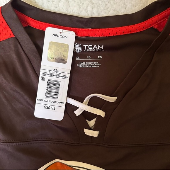 NWT NFL Cleveland Browns Women’s Jersey Top - Picture 5 of 6